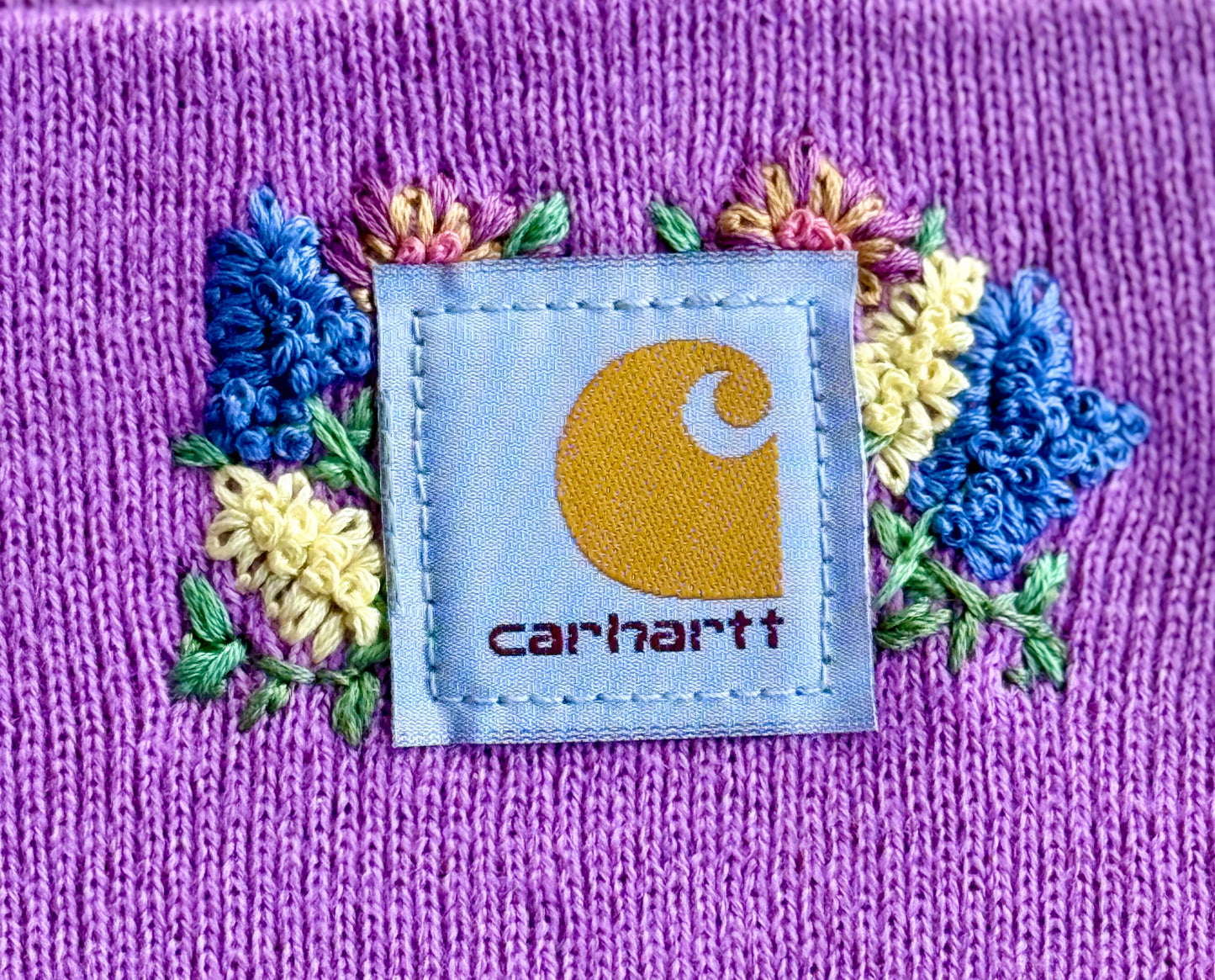 Lilac Adult Winter Embroidered hat