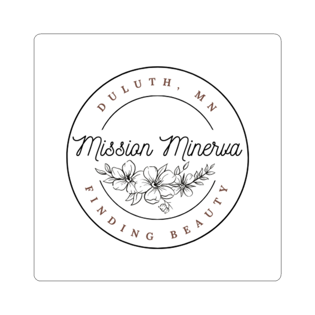 Mission Minerva Kiss-Cut Stickers, Floral Laptop Decal, Home Decor Stickers, Customizable Artwork, Wedding Favors, Gift Items