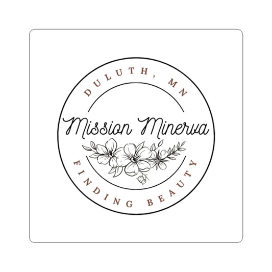 Mission Minerva Kiss-Cut Stickers, Floral Laptop Decal, Home Decor Stickers, Customizable Artwork, Wedding Favors, Gift Items