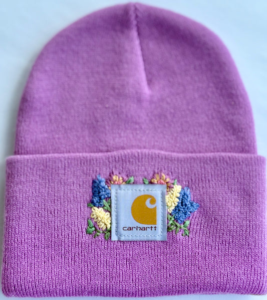 Lilac Adult Winter Embroidered hat
